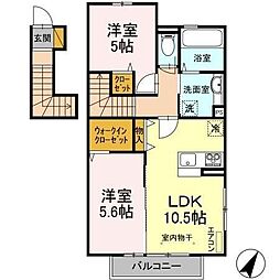 ル・ソレイユ2 2LDKの間取図画像