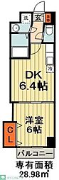 金太郎ヒルズ100 1DKの間取図画像