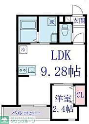 エスペリオ道場南 1LDKの間取図画像