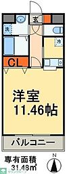 ブランドールヒルズ幕張 1Kの間取図画像