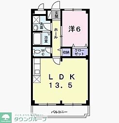 カーサ・マサ 1LDKの間取図画像