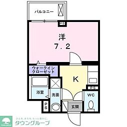 ビラビスタ船橋宮本 1Kの間取図画像