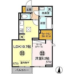 ファミリア蘇我 1LDKの間取図画像