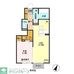 TIARA3 1LDKの間取図画像