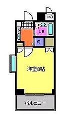 フラッグK.K 1Kの間取図画像
