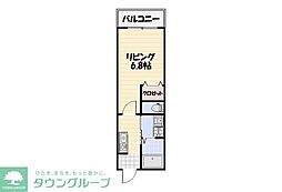 千葉市稲毛区小仲台7丁目アパート 1Kの間取図画像