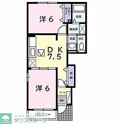 アヴニール15 2DKの間取図画像