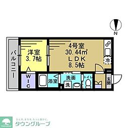 Ajour蘇我06 1LDKの間取図画像