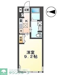 メゾンドシエル 1Kの間取図画像
