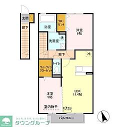 セジュール・ツエム 2LDKの間取図画像