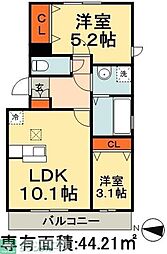 第五スカイマンション 2LDKの間取図画像