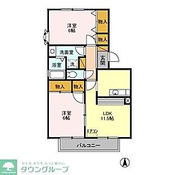 ラフィネC 2LDKの間取図画像