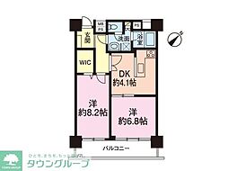津田沼ハイライズ 2DKの間取図画像