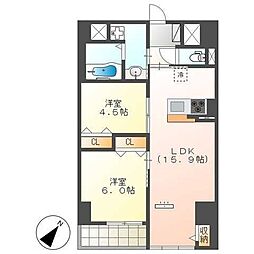 アーバンパレス 2LDKの間取図画像
