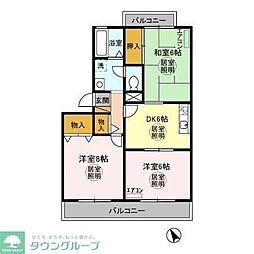 トリニシティ弐番館 3DKの間取図画像