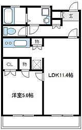 JR横浜線 橋本駅 徒歩13分の賃貸マンション 1階1LDKの間取り