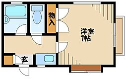小田急小田原線 町田駅 徒歩10分の賃貸アパート 1階1Kの間取り