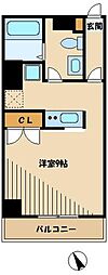 共栄町田ビル 2階1Kの間取り