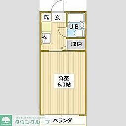 京王相模原線 京王堀之内駅 徒歩16分の賃貸マンション 4階1Kの間取り
