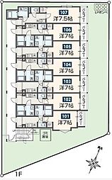 MELDIA長沼II 1階1Kの間取り