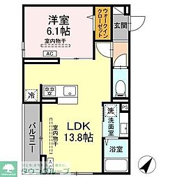 JR横浜線 淵野辺駅 徒歩9分の賃貸アパート 3階1LDKの間取り