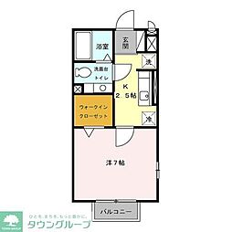 JR中央線 八王子駅 徒歩13分の賃貸アパート 1階1Kの間取り