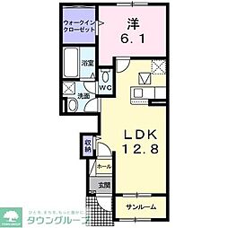 小田急小田原線 鶴川駅 徒歩13分の賃貸アパート 1階1LDKの間取り