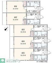 JR横浜線 淵野辺駅 徒歩9分の賃貸アパート 1階1Kの間取り