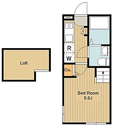 京王線 北野駅 徒歩10分の賃貸アパート 2階1Kの間取り