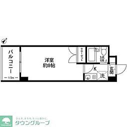 JR横浜線 淵野辺駅 徒歩20分の賃貸マンション 5階1Kの間取り