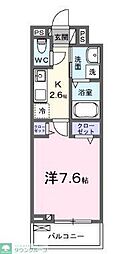 JR横浜線 橋本駅 徒歩9分の賃貸アパート 3階1Kの間取り