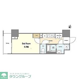 JR横浜線 町田駅 徒歩8分の賃貸マンション 15階1Kの間取り