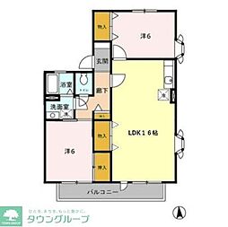 パークサイドＭ＆Ｔ 2階3DKの間取り