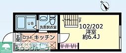BRUN町田 1階1Kの間取り