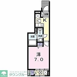 京王高尾線 高尾駅 徒歩5分の賃貸アパート 1階1Kの間取り
