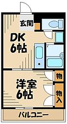 レオパレスＹＡＧＡＫＥ 1階1DKの間取り