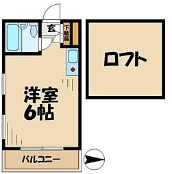 フルセイル橋本II 2階ワンルームの間取り