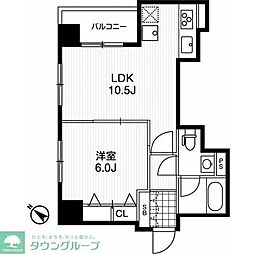 JR横浜線 町田駅 徒歩5分の賃貸マンション 5階1LDKの間取り