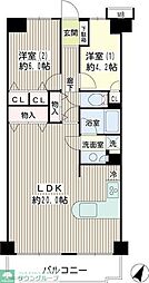 小田急小田原線 相模大野駅 徒歩11分の賃貸マンション 7階2LDKの間取り