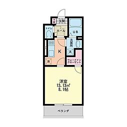 京王相模原線 京王永山駅 徒歩10分の賃貸マンション 4階1Kの間取り