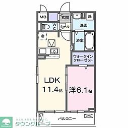 メゾン・ド・フロレゾン 1LDKの間取図画像