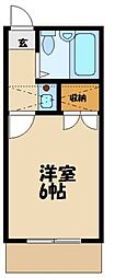 レオパレスフォンテーヌ 1Kの間取図画像