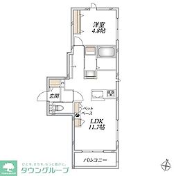 仮)入谷西3丁目メゾン 1LDKの間取図画像