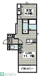 ヴォ-ヌン谷戸山 1LDKの間取図画像