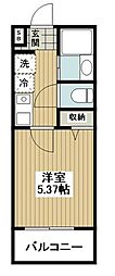 フルセイル橋本15 1Kの間取図画像