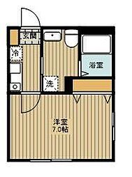 サンメゾン 1Kの間取図画像