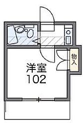 レオパレス上溝第2 1Kの間取図画像