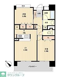 グラディート町田 2LDKの間取図画像