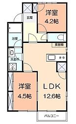 ジュネスハイムB 3DKの間取図画像