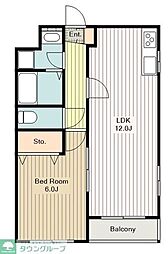 ロイヤルグリーンマグナ 1LDKの間取図画像